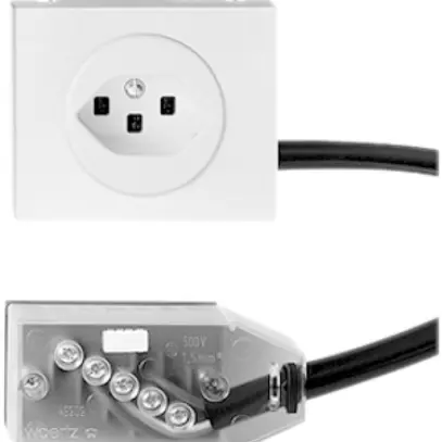 Presa INS T23 16A L2 bianco, per cavo piatto Technofil 