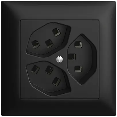 Presa INC 3×T23 16A EDIZIOdue nero con morsetti innest. 