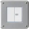 Interrupteur ENC robusto IP55 schema 3/contact à poussoir 1×lumineux aluminium 
