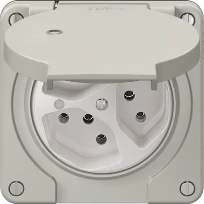 Presa NEVO N.CO, 3×T13, IP21, c.LED, grigio chiaro 