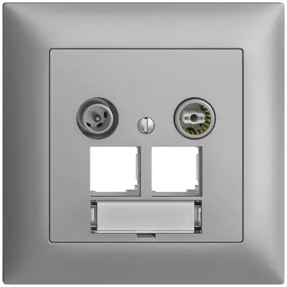 Presa multimedia ENC EDIZIOdue FMI EASYNET 11dB, p.2×RJ45 S-One, silver 