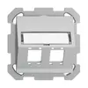 UP-Montageset EDIZIOdue FM Schrägauslass 2×R&M Kat.5e/6/LC spezial, hellgrau 