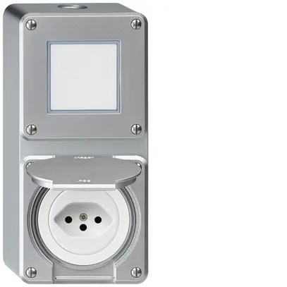 Combinaison AP Hager robusto I-I verticale 3/1L+type 13, aluminium 