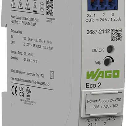 Alimentazione INS WAGO Eco 2, monofase, 24VDC, 1.25A 