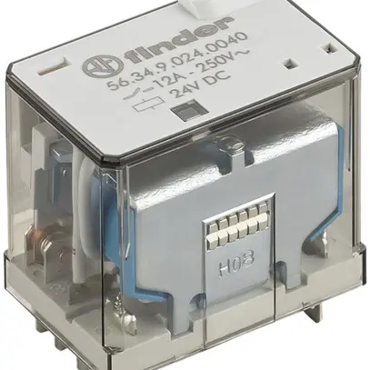 Relais de puissance enfichable Finder 56, 4C 12A/36VDC AgNi indicateur 