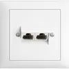 Prise INC 2×RJ45/u 4P sép.EDIZIOdue blanc ITplus 