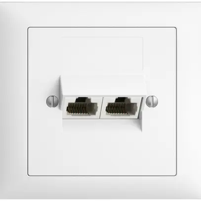 Prise INC 2×RJ45/u 4P sép.EDIZIOdue blanc ITplus 