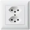 Presa INC kallysto.line 2×T13 bianco con protezione bambini 