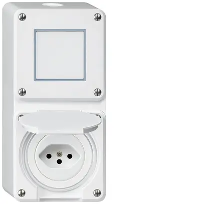 Combinaison AP Hager robusto I-I verticale 3/1L+type 13, blanc 