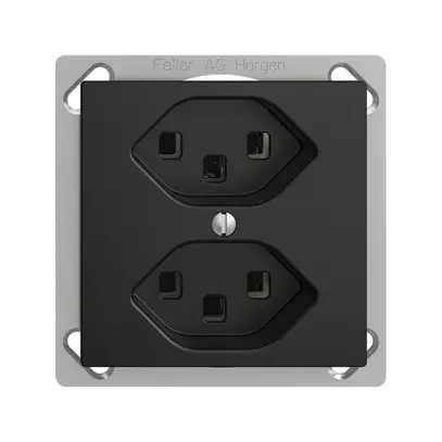 Presa INS 2×T23 16A EDIZIOdue nero con morsetti innest. 