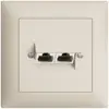 UP-Anschlussdose 2×RJ45/u 8P getr. EDIZIOdue crema ITplus 