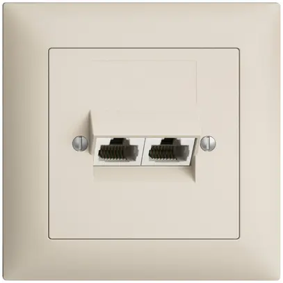 Presa di raccordo INC 2×RJ45/u 4P sep.EDIZIOdue crema ITplus 