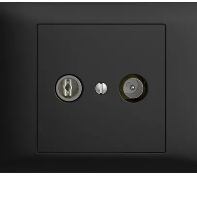 Prise TV-R ENC EDIZIOdue 4dB noir à large bande 5…2000MHz, BKE 