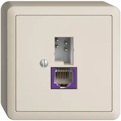 Presa AP T+T 6P/1×RJ45 DSL-a banda larga EDIZIOdue crema 