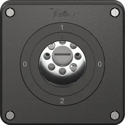 Interrupteur rotatif NEVO, 2/1 L, sans cylindre, KS, 0-1-0-2, noir 