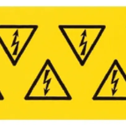 Étiquette p.marqueur d'appareil WM auto-adhésive 50×50mm éclair a.triangle jaune 