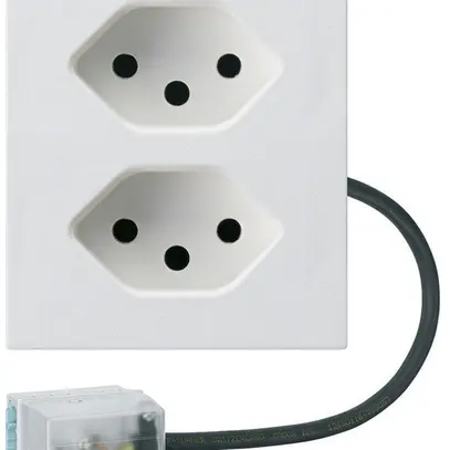 Presa INS 2×tipo 13 Hager FLF per cavo piatto Ecobus power L1 bianco 