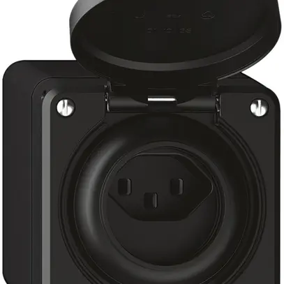 Presa AP robusto 1×tipo 23 IP55 nero 