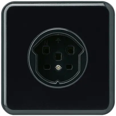 Prise ENC HA basico type 25 avec bornes enfichables noir 