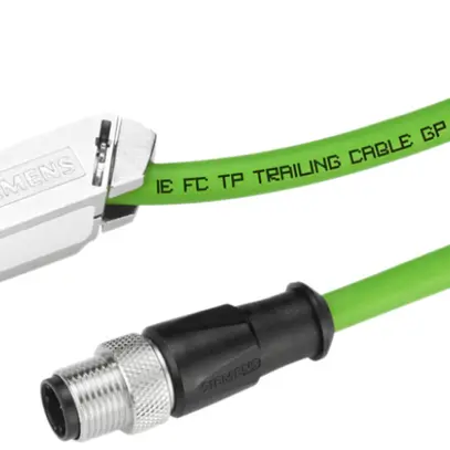 Câble patch Siemens 6XV1 cat.5e IE FC RJ45/M12-180 4p 10/100 MBit/s, vert, 10m 