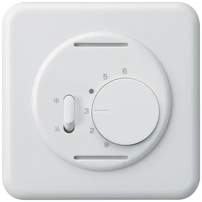 Thermostat ENC Hager basico, avec interrupteur chauffage/refroidissement, blanc 