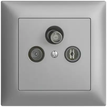 Presa antenna INC SAT DB52 EDIZIOdue silver con IEC/F 