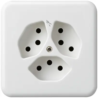 Prise ENC basico 3×type 13/1 blanc avec sécurité enfants pour BOMI 