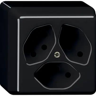 Presa AP basico 3×tipo 13 nero 