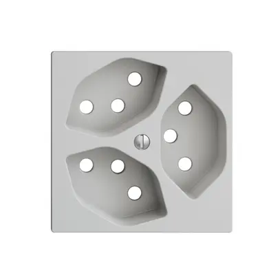 Plaque frontale 3×T13 EDIZIOdue gris clair 