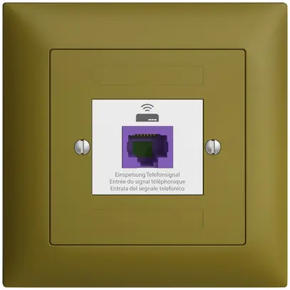 Presa ritorno INC EDIZIOdue FMI 1×RJ45 p.Swisscom VoIP, 8 poli, UTP, olive 