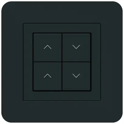 Poussoir pour stores KNX ENC Hager BA kallysto.trend C quadruple 94×94mm noir 