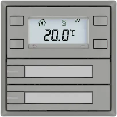 Pulsante RTH EDIZIO.liv SNAPFIX® c.RGB-LED targ.2×tasti com.1T grc 