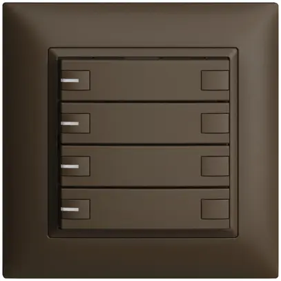 Poussoir ENC KNX 4× EDIZIOdue coffee RGB avec LED 