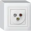 AP-Anschlussdose kallysto 3 RCA Audio+Video weiss 