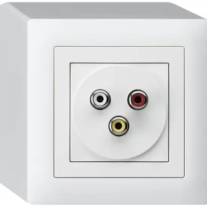 AP-Anschlussdose kallysto 3 RCA Audio+Video weiss 