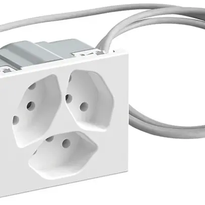 Presa FLF 3×tipo 13 cavo 1.5m e coperchio di protezione bianco 