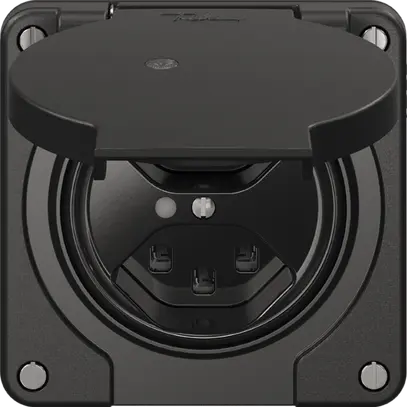 Prise NEVO N.CO, 2×T23, IP21, a.LED, noir 