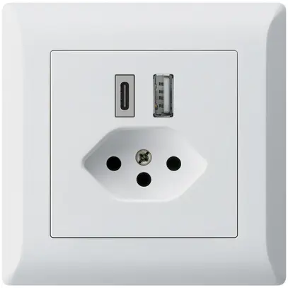 Prise de charge USB ENC kallysto.line 18W PD 1×type A 1×type C T13 blanc 