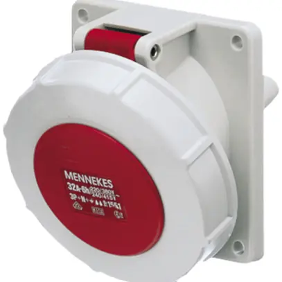 EB-Steckdose CEE 32A 5P 6h 400V rot schräg IP67 Mennekes 