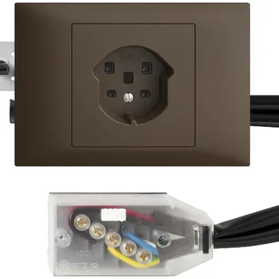 Presa INS EDIZIOdue T25 coffee 45…69mm per cavo piatto Technofil 