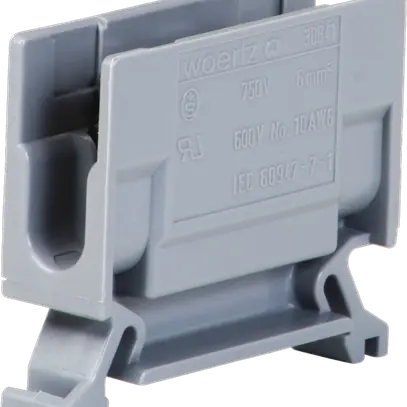 Borne de dérivation Woertz 2.5…6mm² 41A 750V vis 2×1 rail DIN 35mm gris 
