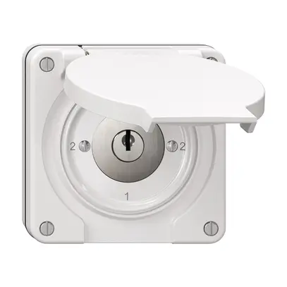 NUP-Drehschalter NEVO, 3/1L, mit Schloss&2 Schlüsseln, KS, 2-1-2-1, weiss 