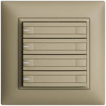 Poussoir ENC KNX 4× EDIZIOdue sand RGB avec LED avec insert papier 