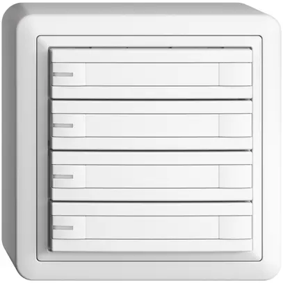 Pulsante AP KNX 4×EDIZIOdue bianco RGB con LED con inserto carta 