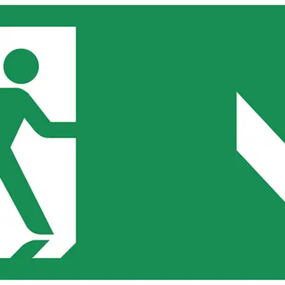 Plaque avec pictogramme Lumatec A12 200.30/E5/HL3, unilatéral flèche vers bas 