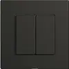 Druckschalter 2K/2T Edue Wiser schwarz 
