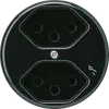 Insert pour prise basico 2×type 13/1 noir avec sécurité enfants 