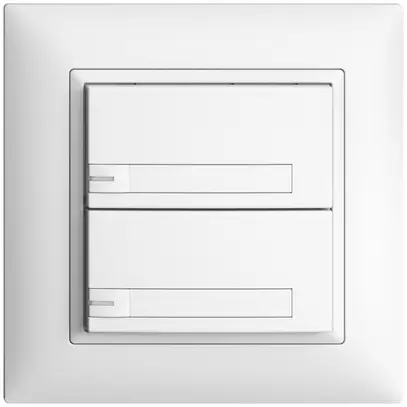 Tasto univ. INC 2×1t mors. a vite EDIZIOdue bianco, con carta+LED 