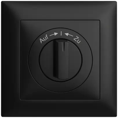 Kit frontal EDIZIOdue Auf->I<-Zu noir 88×88mm pour contact pivotant 