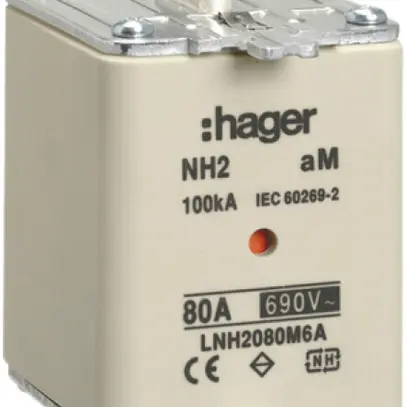 Fusible HPC Hager DIN2 690VAC 200A aM avertisseur double inoxydable 